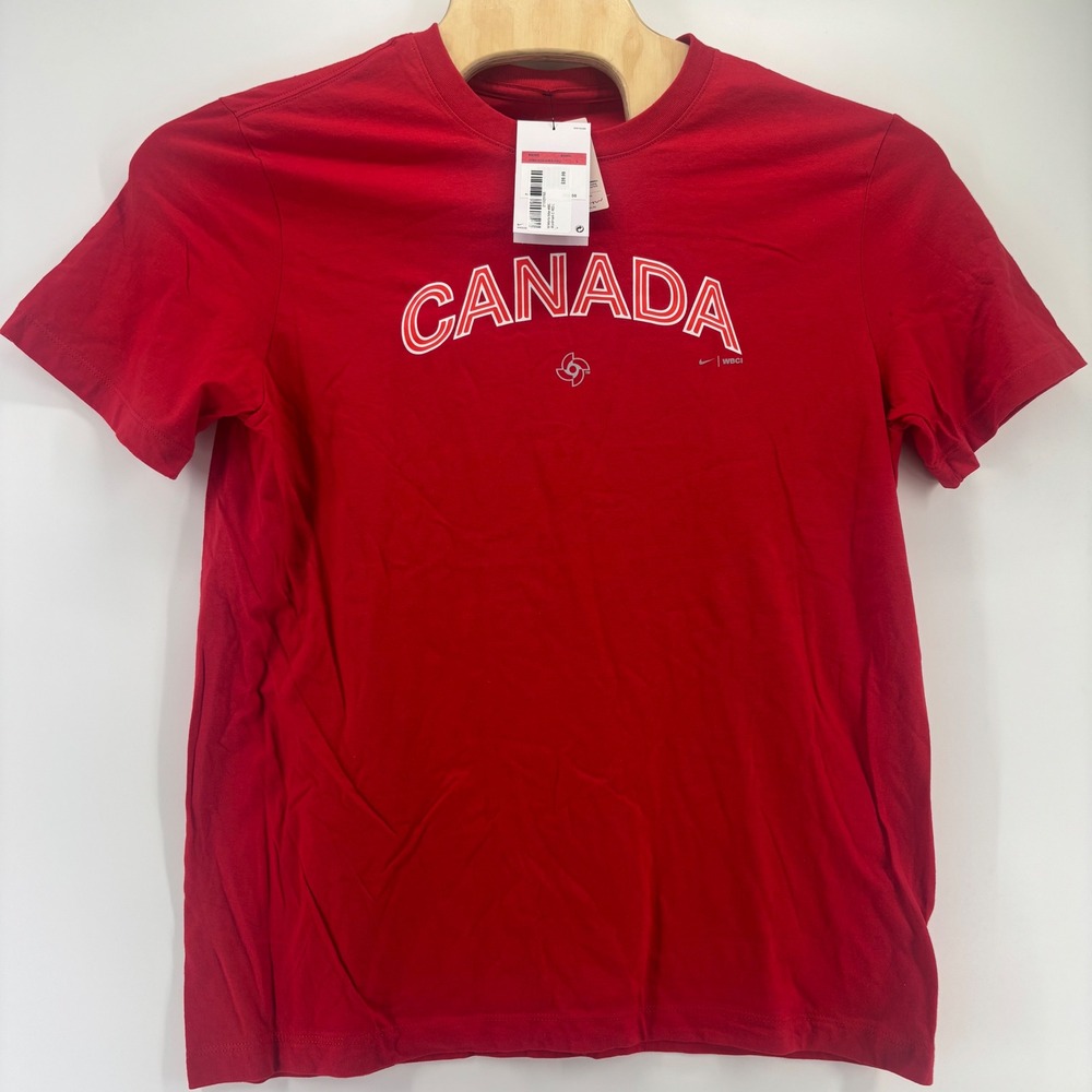 Nike World Baseball Classic Canada T-Shirt Mens Large Red Graphic NWT WBC Tee